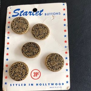Vintage Buttons starlet made in USA 5units